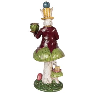 Soporte de velas conejo Clayre & Eef Bunt 20x16x41 cm
