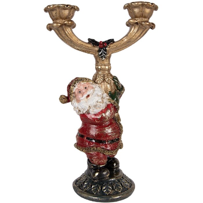 Soporte de velas de Santa Claus Clayre & Eef 17x10x28 cm