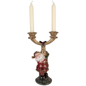 Soporte de velas de Santa Claus Clayre & Eef 17x10x28 cm