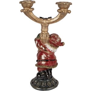 Soporte de velas de Santa Claus Clayre & Eef 17x10x28 cm