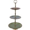 Etagere Clayre & Eef 66425 Ø 27x51 cm en verde-rosa con 3 niveles