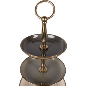 Estante Clayre & Eef 66426 Ø 18x35 cm Beige-Gold 3 niveles Hierro