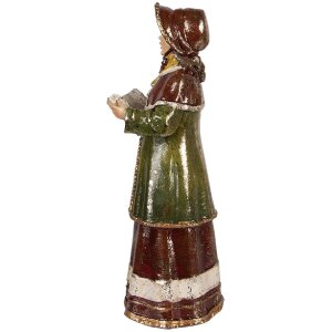 Decoración de coro navideño Clayre & Eef 6PR6055 4 piezas 13x13x34/11x12x31/13x8x21/8x8x20 cm Rojo/Verde