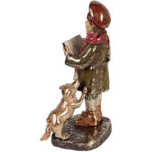 Decoración de coro navideño Clayre & Eef 6PR6055 4 piezas 13x13x34/11x12x31/13x8x21/8x8x20 cm Rojo/Verde