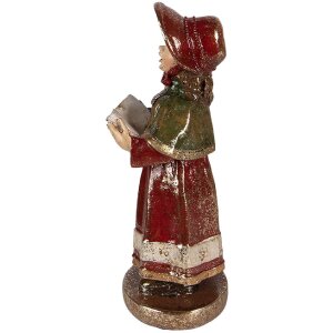 Decoración de coro navideño Clayre & Eef 6PR6055 4 piezas 13x13x34/11x12x31/13x8x21/8x8x20 cm Rojo/Verde