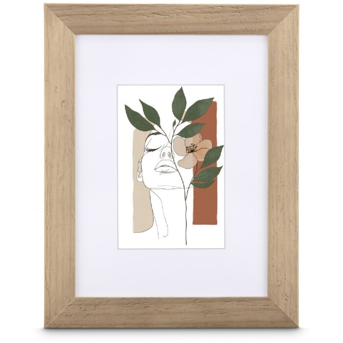 Marco de fotos de madera Albero Taupe varios formatos con reflexglas y colgador