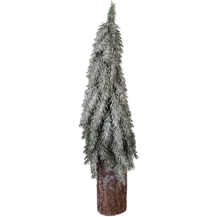 Árbol de Navidad artificial Clayre & Eef Verde-Blanco Ø 18x57 cm