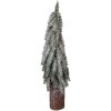 Árbol de Navidad artificial Clayre & Eef Verde-Blanco Ø 18x57 cm