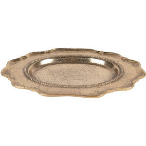 Plato decorativo Clayre & Eef dorado 31x22x3 cm