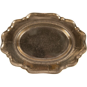 Plato decorativo Clayre & Eef dorado 31x22x3 cm