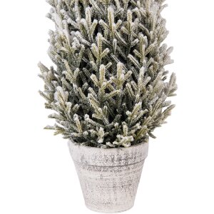 Clayre & Eef 50850 Árbol de Navidad artificial Ø 27 cm x 70 cm verde-blanco