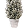 Clayre & Eef 50850 Árbol de Navidad artificial Ø 27 cm x 70 cm verde-blanco