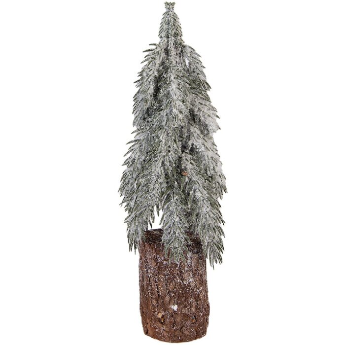 Árbol de Navidad artificial Clayre & Eef 66429 Verde-Blanco Ø 12x32 cm