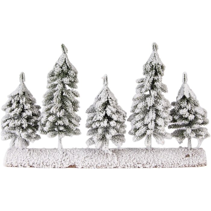 Clayre & Eef 66434 Decoración árbol de Navidad 40x8x25 cm Blanco-Verde