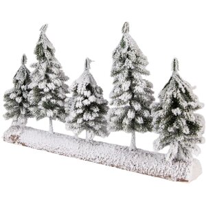 Clayre & Eef 66434 Decoración árbol de Navidad 40x8x25 cm Blanco-Verde