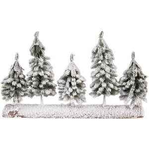 Clayre & Eef 66434 Decoración árbol de Navidad 40x8x25 cm Blanco-Verde