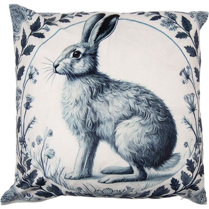 Funda de cojín Clayre & Eef KT021.439 45x45 cm Beige con acentos verdes