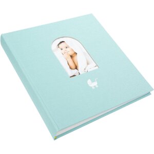 Album de bebé Goldbuch Cozy Nest Aqua 30x31 cm Cuero de lino con ventana