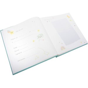 Album de bebé Goldbuch Cozy Nest Aqua 30x31 cm Cuero de lino con ventana