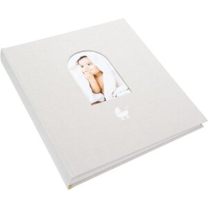Álbum de bebé Goldbuch Cozy Nest Gris Arena 30x31 cm Lino 58 páginas Prólogo ilustrado