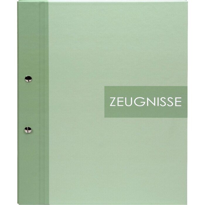 Mapa de documentos Goldbuch Zweiklang matcha 24x31 cm con 12 fundas transparentes