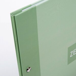 Mapa de documentos Goldbuch Zweiklang matcha 24x31 cm con 12 fundas transparentes