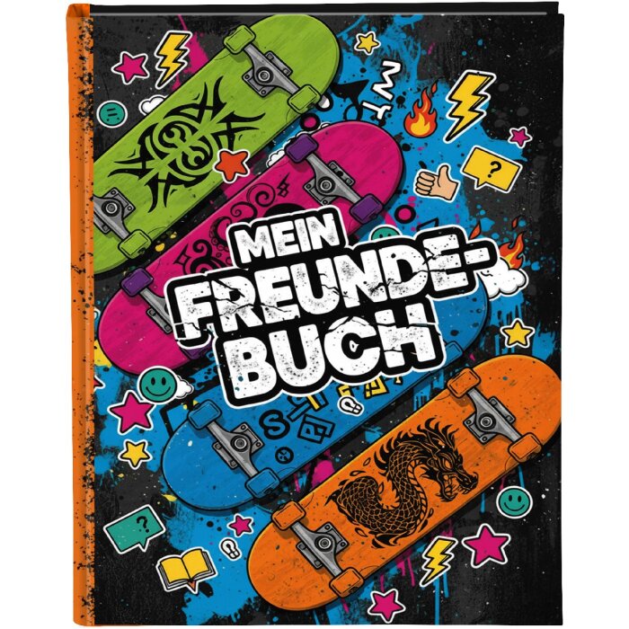 Libro de amigos Goldbuch Skateboards 15x21 cm DIN A5 con 88 páginas ilustradas