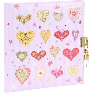 Cuaderno Sweet Beat 16,5 x 16,5 cm, 96 páginas, relieve dorado, cierre dorado