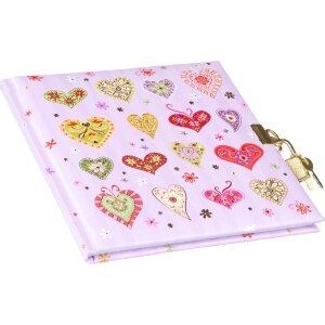 Cuaderno Sweet Beat 16,5 x 16,5 cm, 96 páginas, relieve dorado, cierre dorado