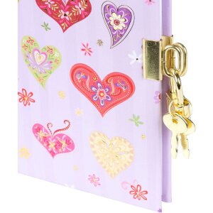 Cuaderno Sweet Beat 16,5 x 16,5 cm, 96 páginas, relieve dorado, cierre dorado