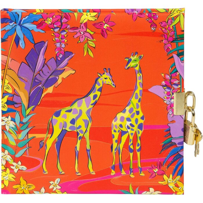 Diario Goldbuch Wild Life Girafas 16,5 x 16,5 cm, 96 páginas, acabado en relieve dorado