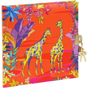 Diario Goldbuch Wild Life Girafas 16,5 x 16,5 cm, 96 páginas, acabado en relieve dorado