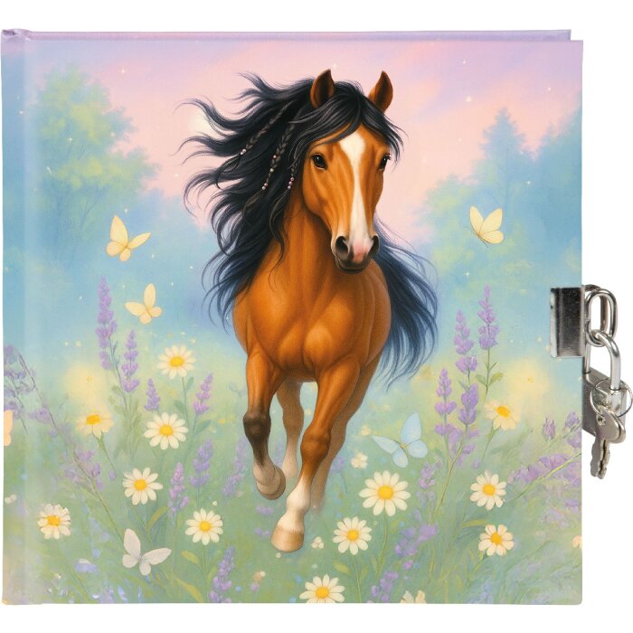 Diario Goldbuch Wiesenglück 16,5 x 16,5 cm blanco con cierre de seguridad