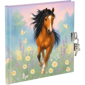 Diario Goldbuch Wiesenglück 16,5 x 16,5 cm blanco con cierre de seguridad