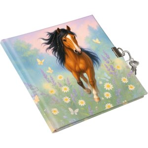 Diario Goldbuch Wiesenglück 16,5 x 16,5 cm blanco con cierre de seguridad