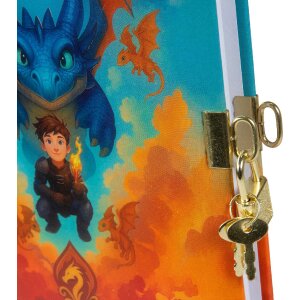 Diario Goldbuch Drachenfreund 16x16 cm, blanco, con cerradura