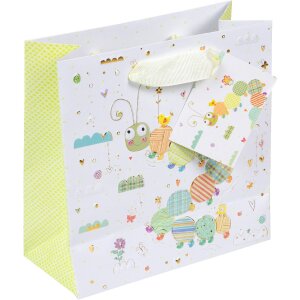 Bolsa de regalo Goldbuch Little Loop 18x8 cm con grabado en oro y papel de impresión artística