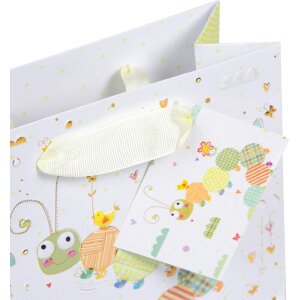 Bolsa de regalo Goldbuch Little Loop 18x8 cm con grabado en oro y papel de impresión artística