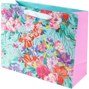 Bolsa de regalo Goldbuch Velvet Bloom 27x13 cm, dorada, tamaño único