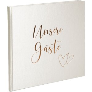 Libro de visitas Goldbuch Herzklopfen 24x22 cm, grabado en oro, ilustrado