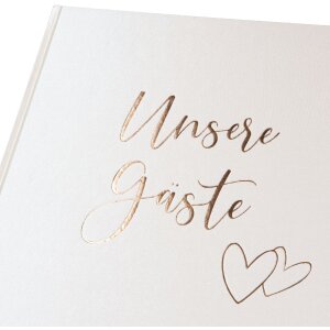 Libro de visitas Goldbuch Herzklopfen 24x22 cm, grabado en oro, ilustrado