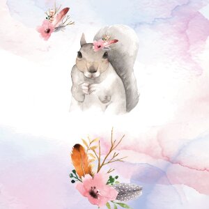 Bolsa de regalo Goldbuch con diseño de ardilla 35x11 cm, cierre de fieltro, cartón lacado