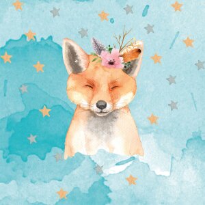 Bolsa de regalo Goldbuch Geschwistertüte Fuchs 35x11 cm, cartón lacado con cierre de fieltro