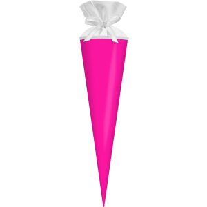 Bolsa escolar de manualidades Goldbuch con cierre de fieltro neón rosa 19x70 cm