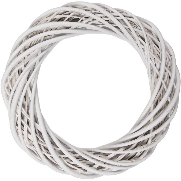 Corona de rattán Clayre & Eef Blanco Ø 40x7 cm para pared puerta mesa