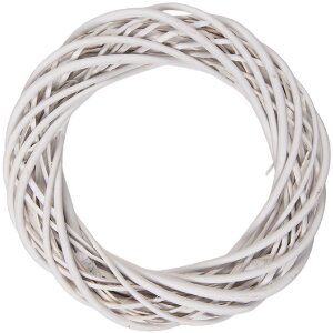 Aro de rattán blanco Clayre & Eef Ø 30x6 cm para decoración de puertas, paredes y mesas