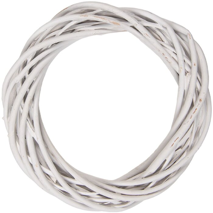 Guirnalda de rattán blanco Clayre & Eef Ø 20x4 cm para mesa pared ventana decoración
