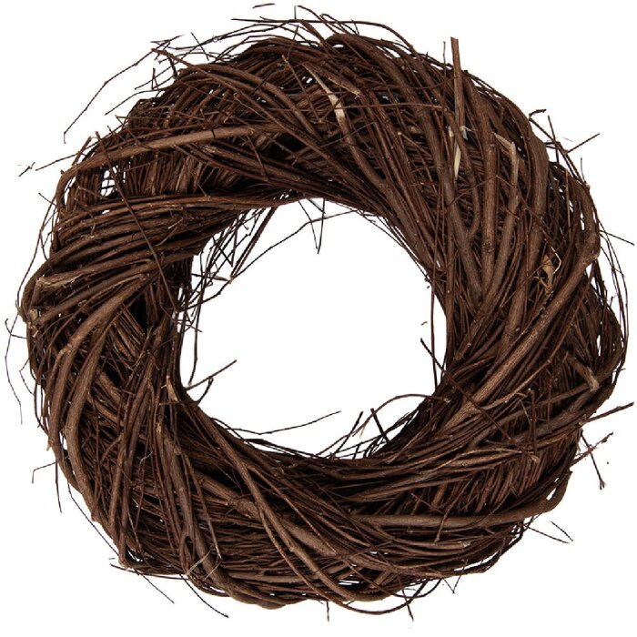 Corona de rattán marrón Clayre & Eef Ø 25x7 cm rústica para puerta pared mesa decoración