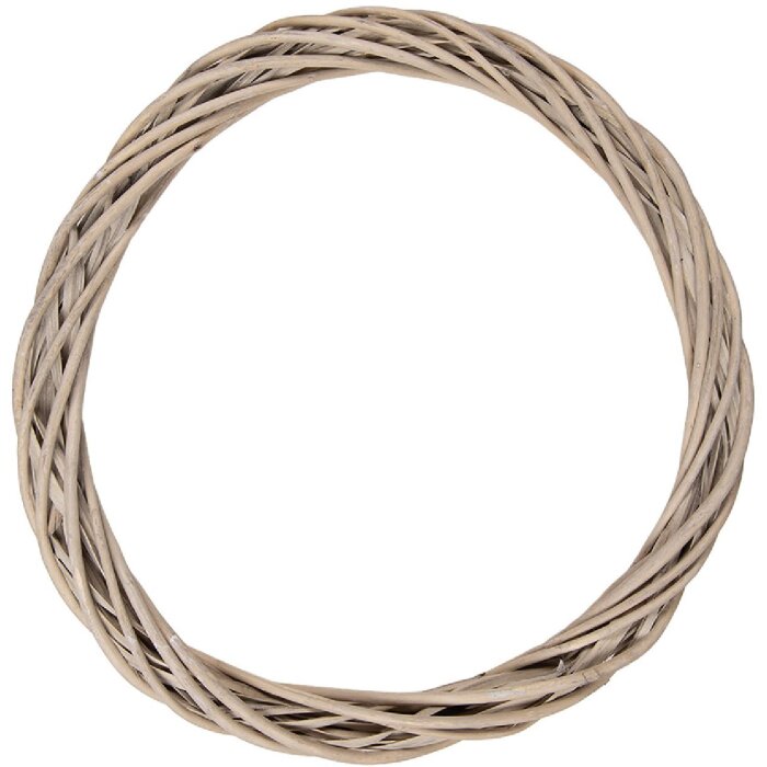 Guirnalda de rattán Clayre & Eef Marrón Ø 40x4 cm para pared, puerta o mesa