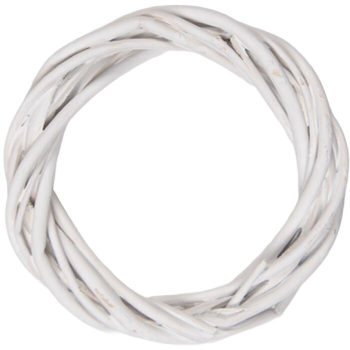 Adorno corona de rattán blanco Clayre & Eef Ø 10x2 cm